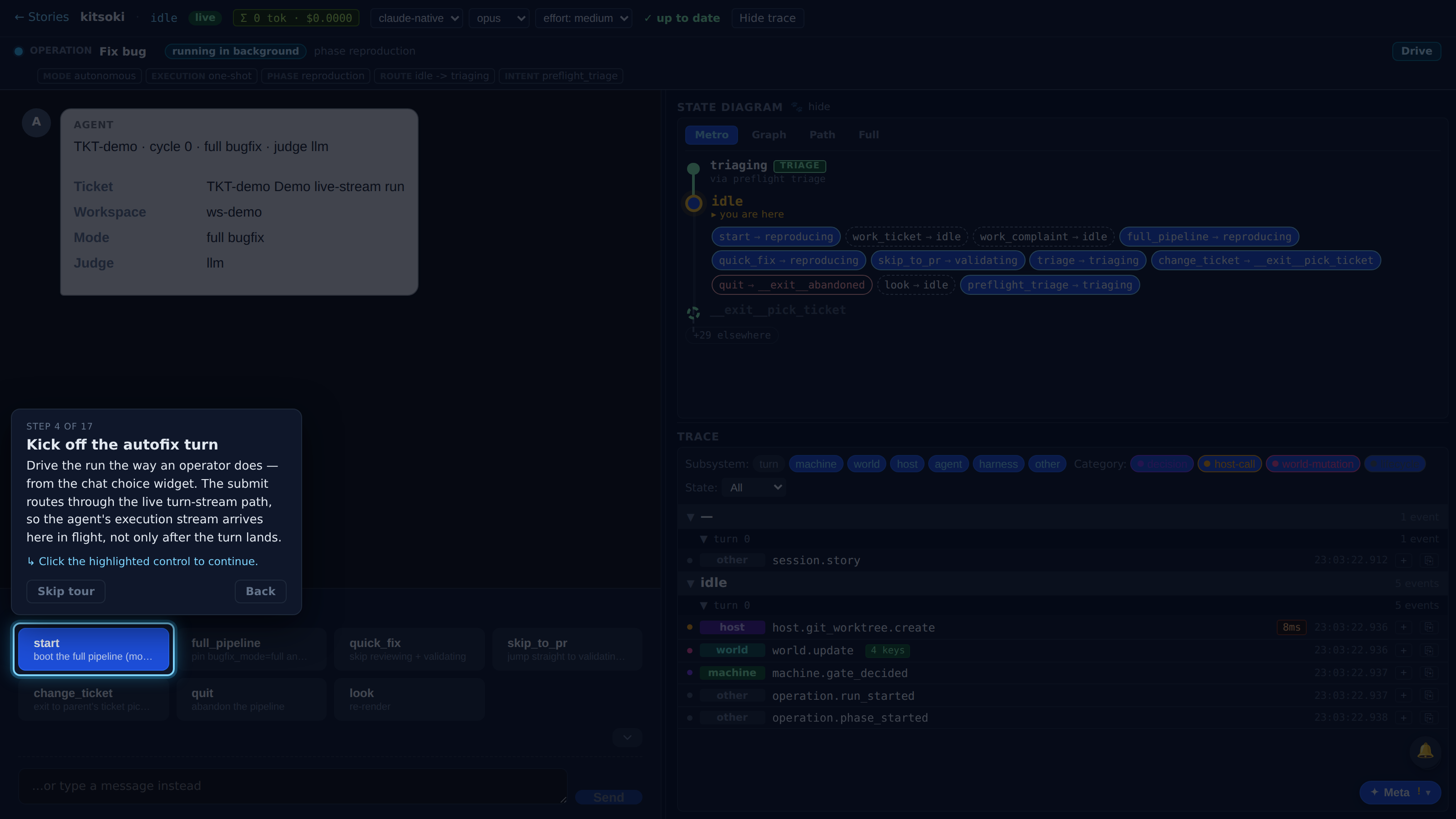 Kick off the autofix turn — screenshot