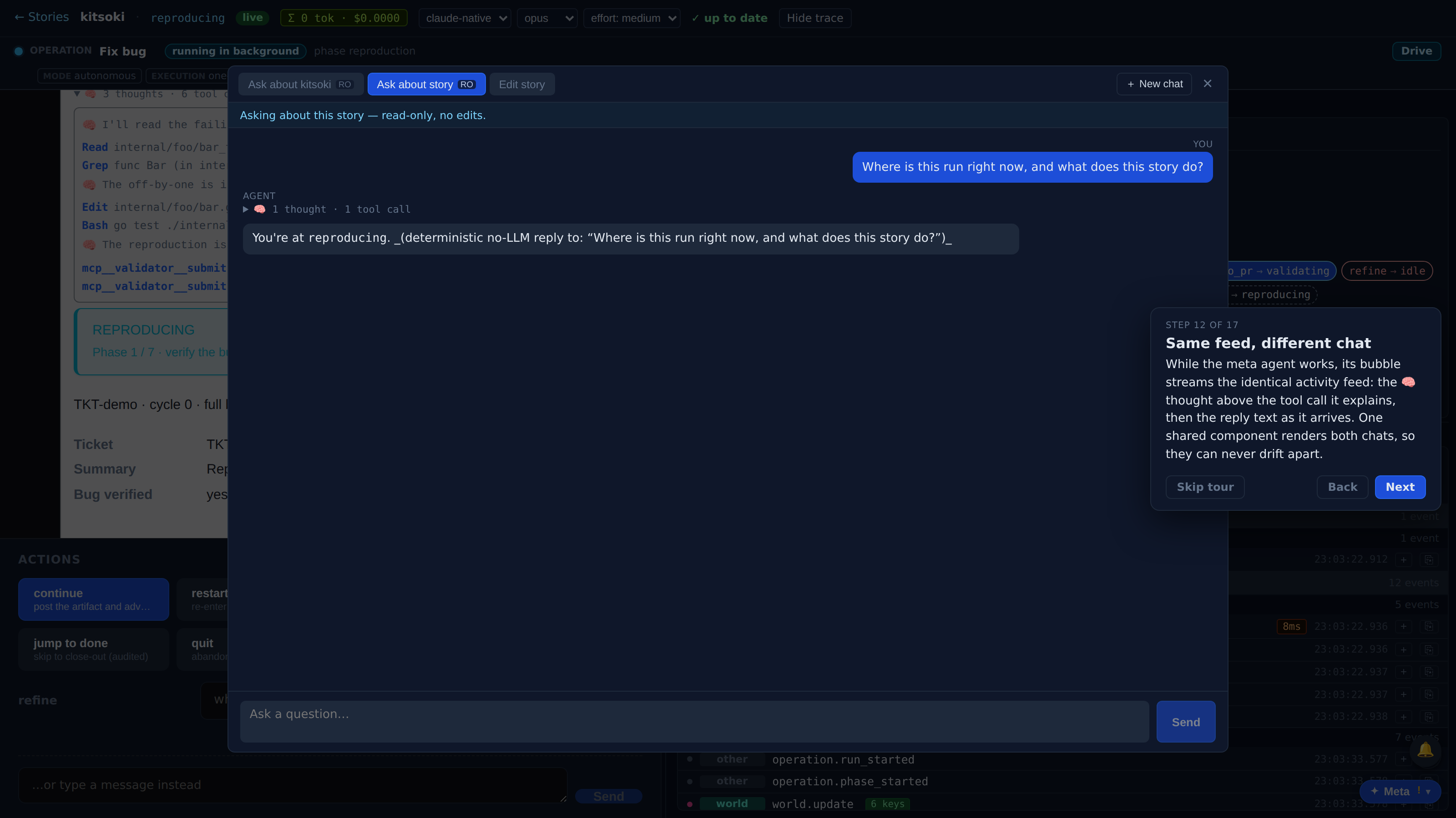 Same feed, different chat — screenshot
