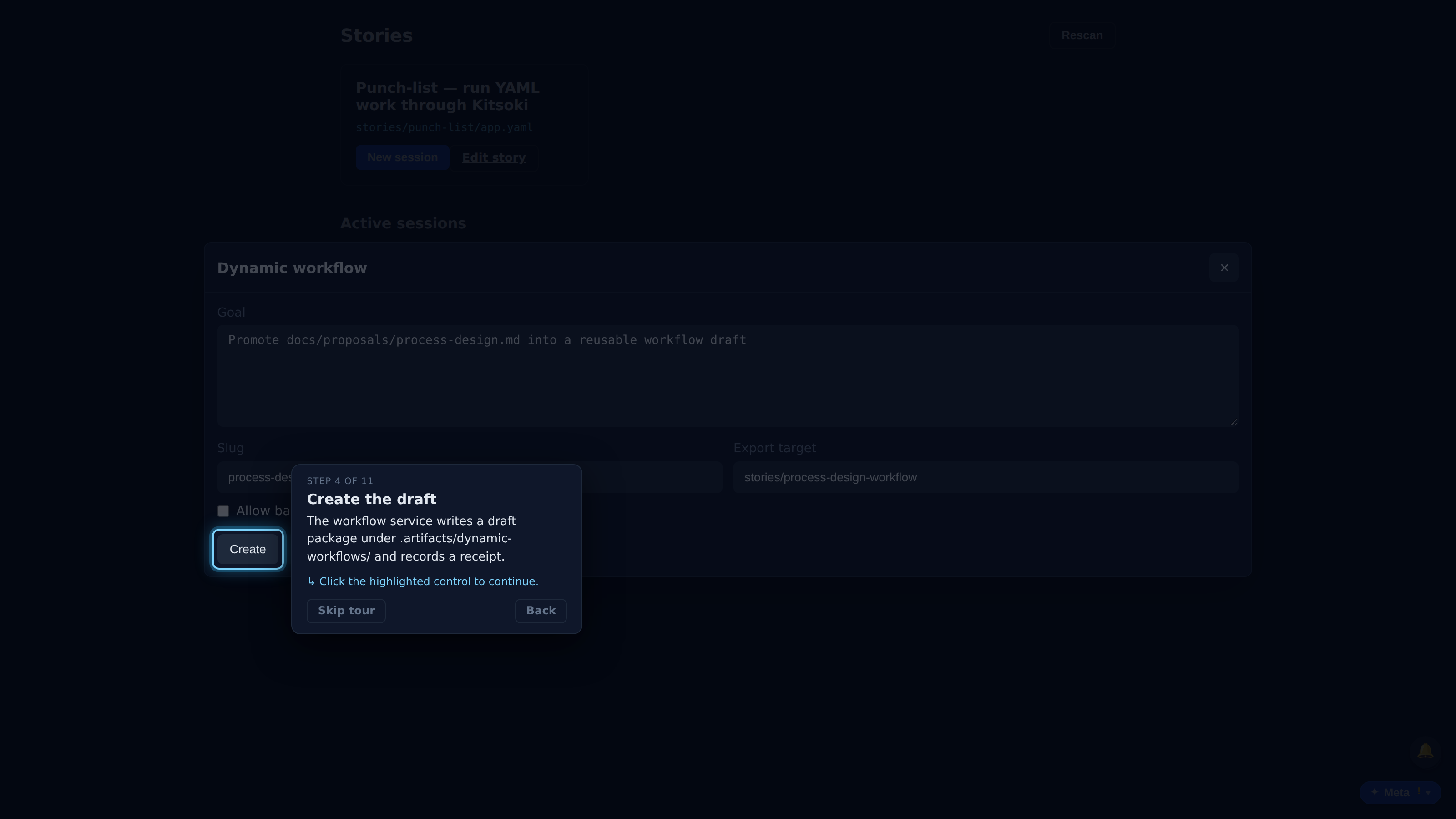 Create the draft — screenshot