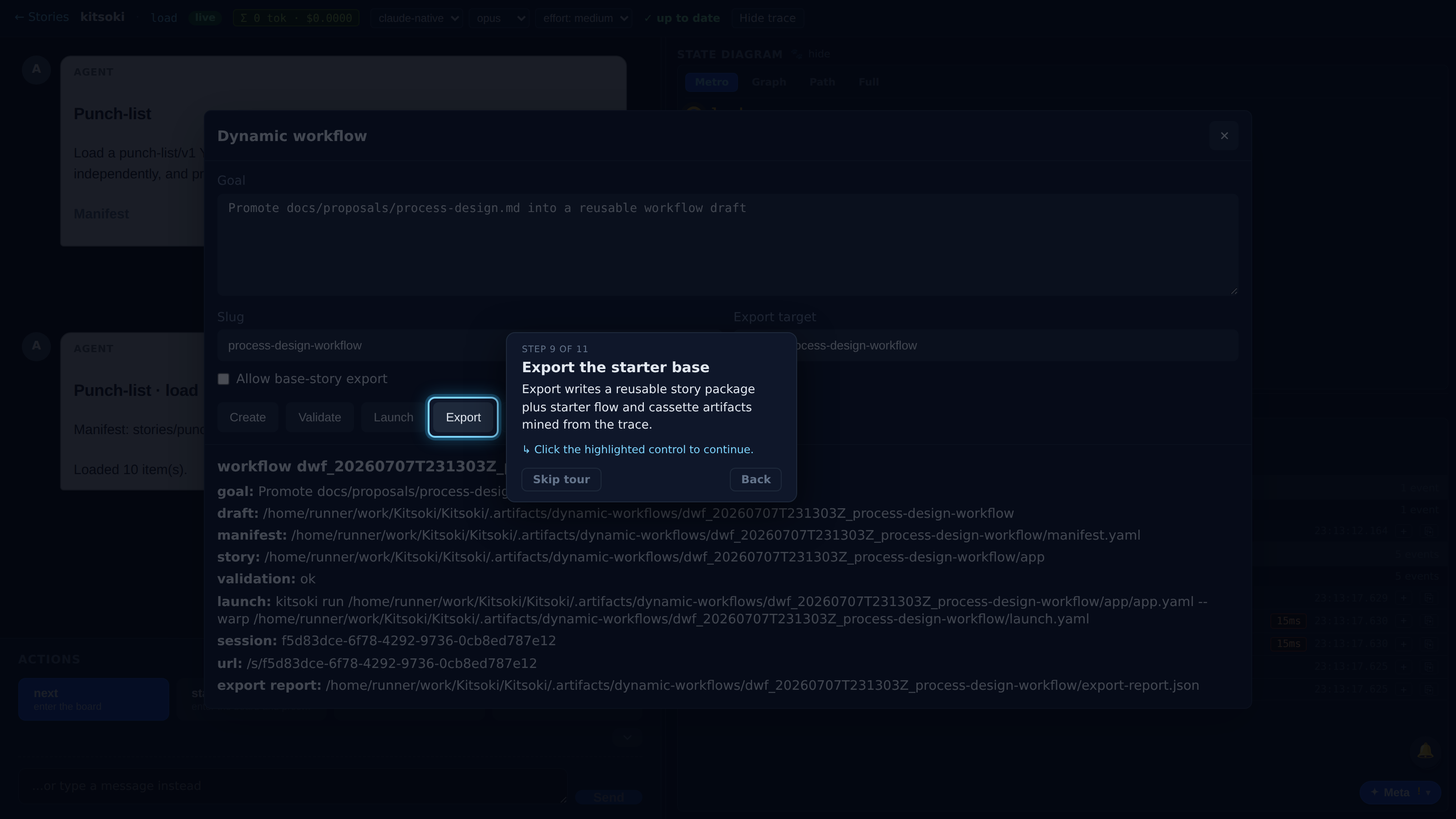 Export the starter base — screenshot