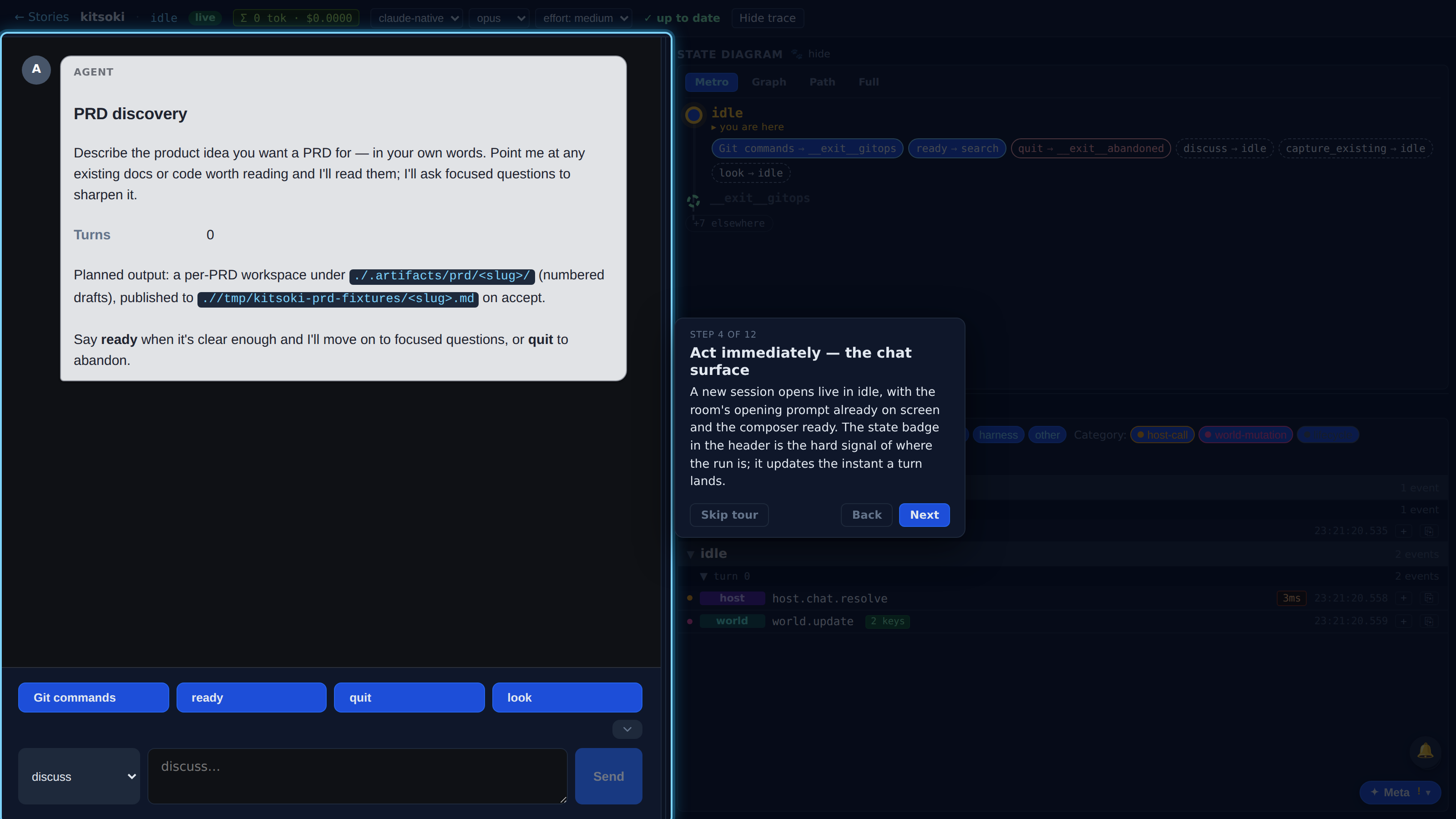 Act immediately — the chat surface — screenshot
