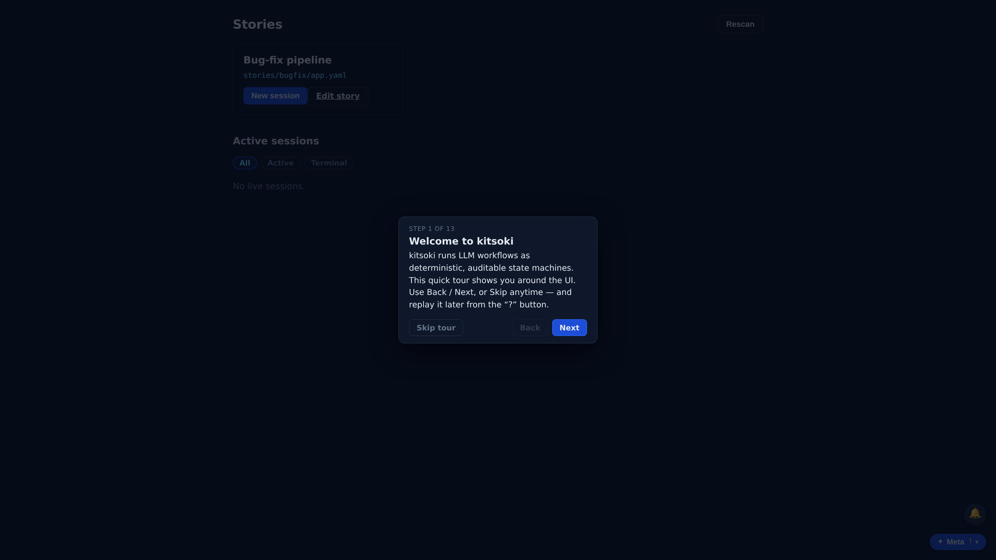 The kitsoki web UI, in five minutes — demo poster