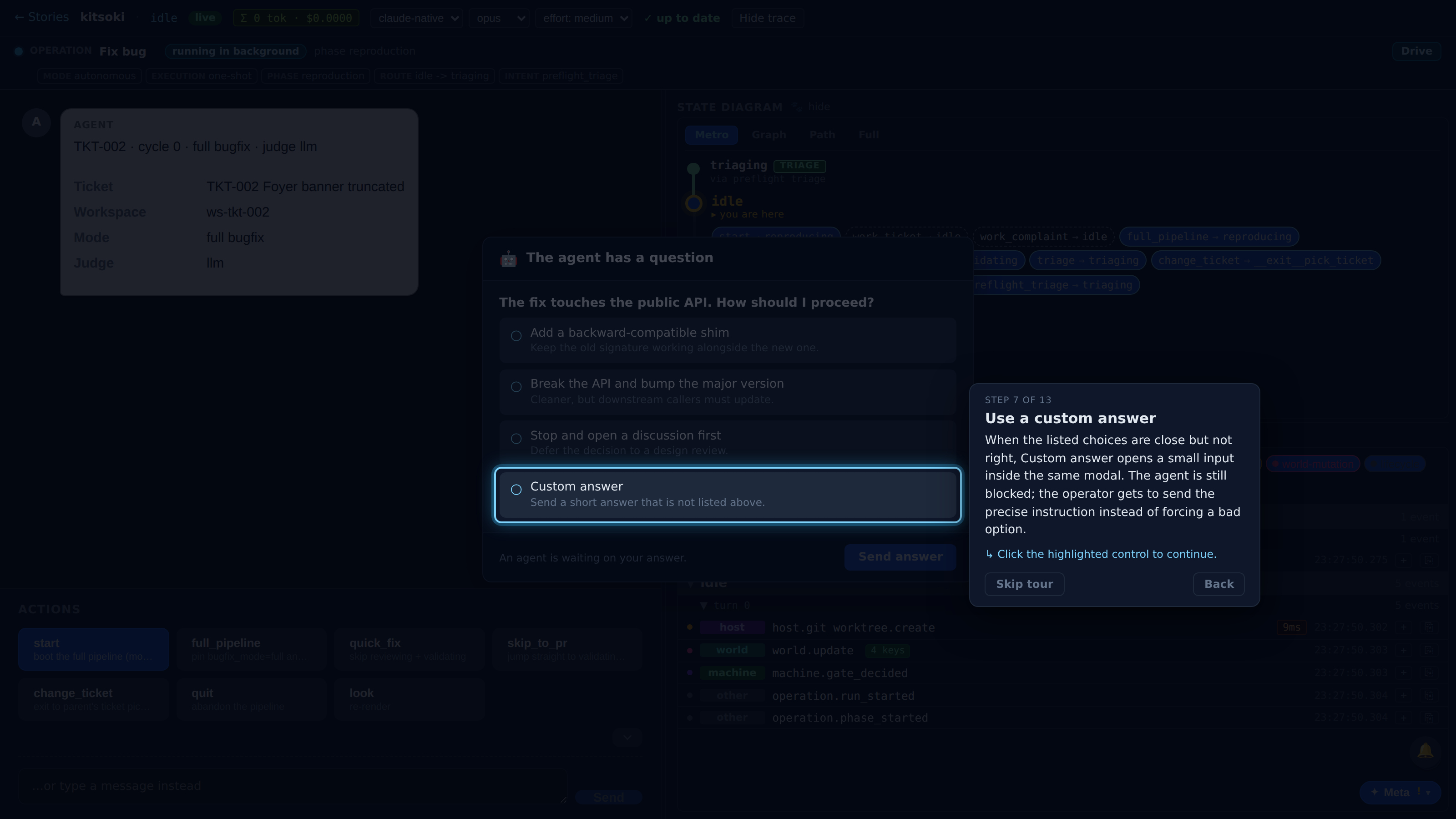 Use a custom answer — screenshot
