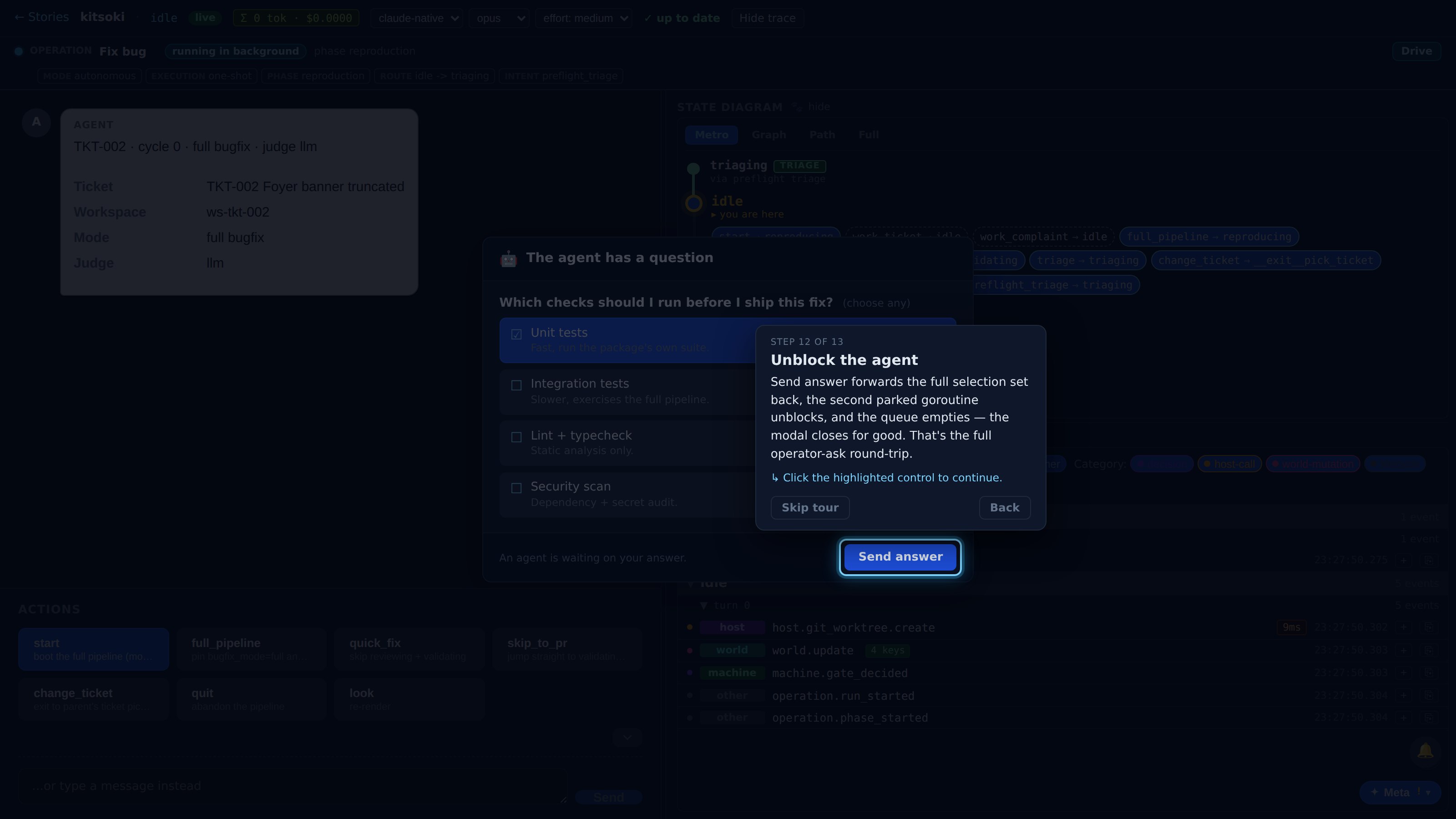 Unblock the agent — screenshot