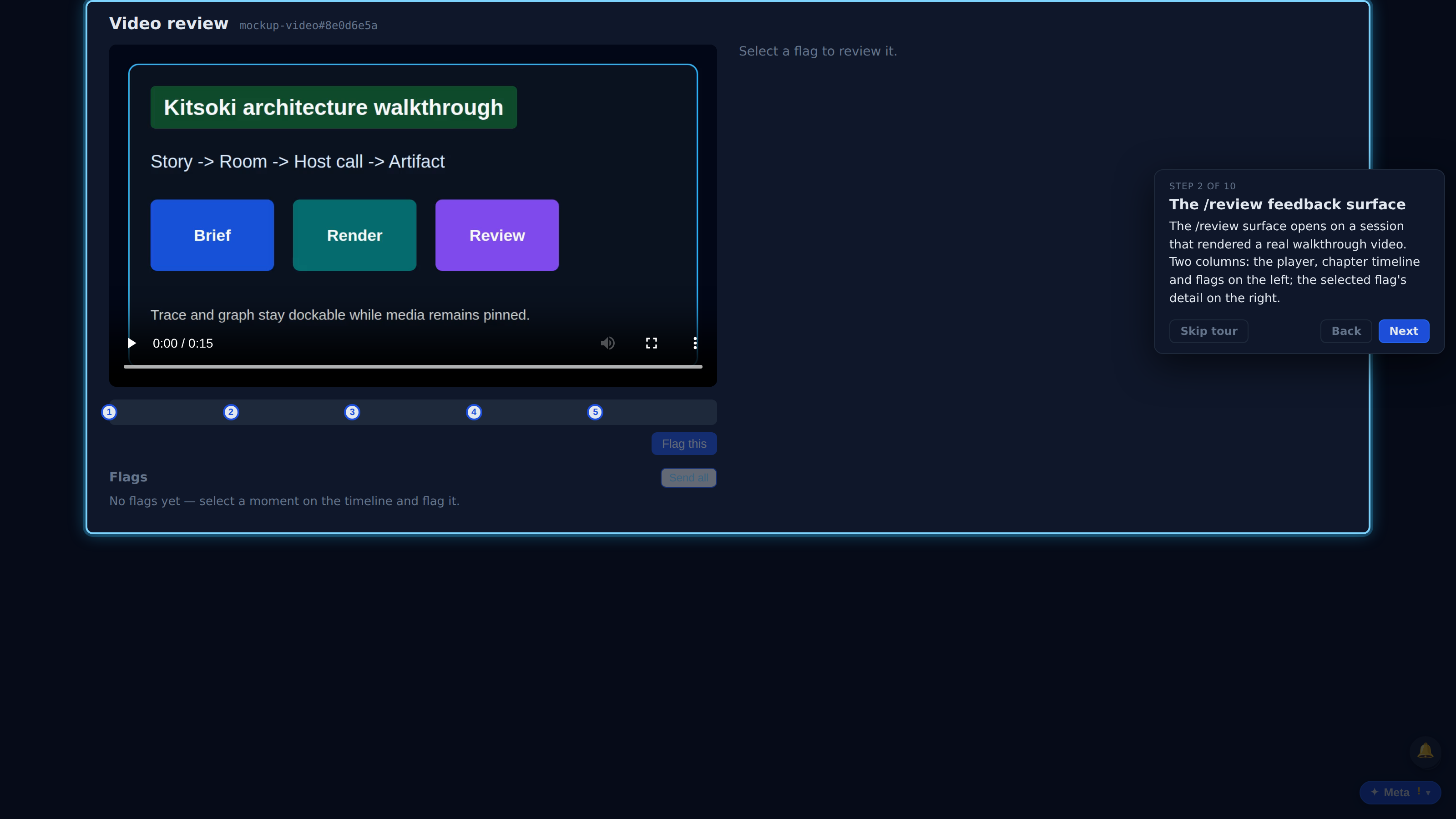 The /review feedback surface — screenshot