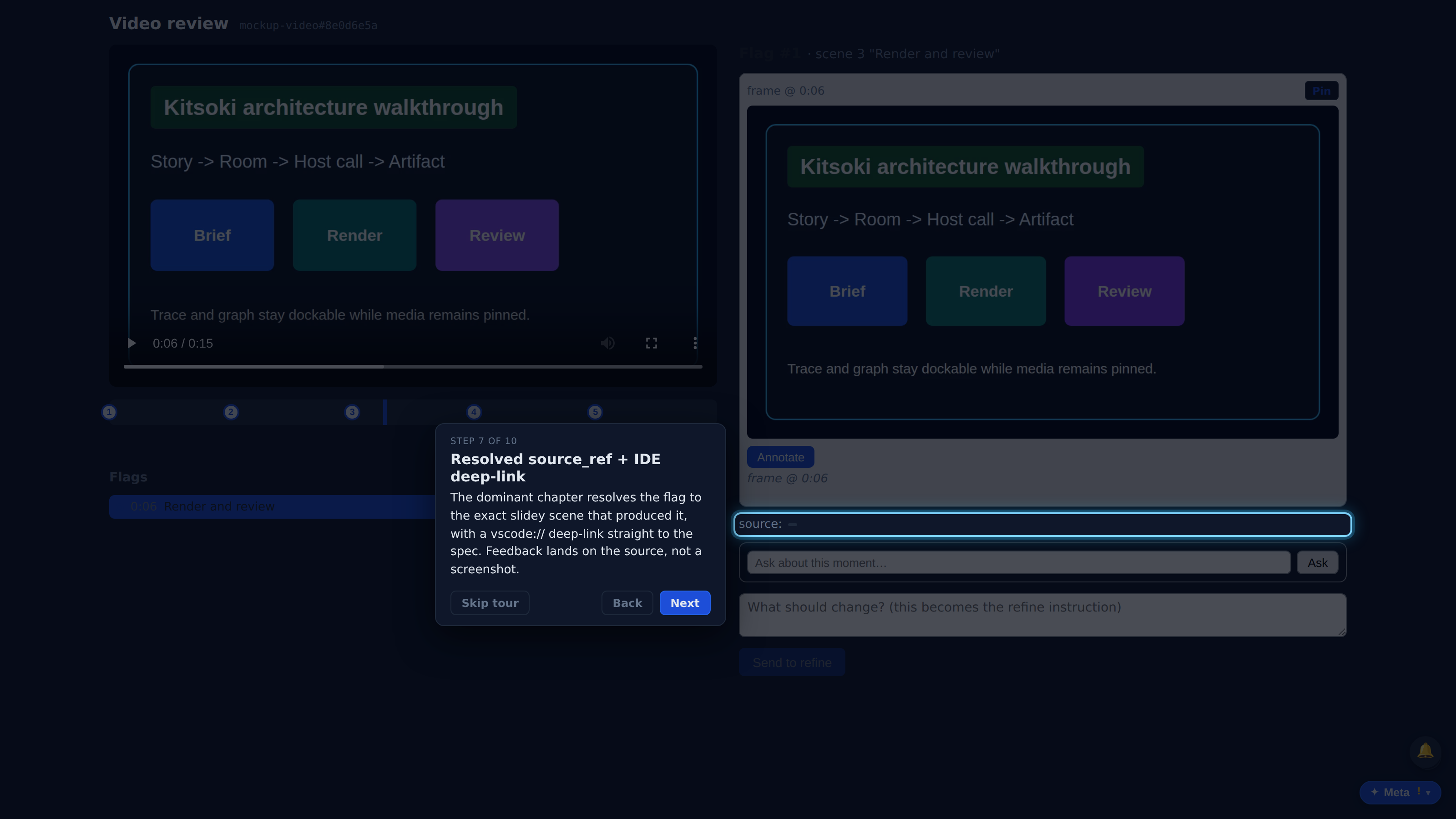 Resolved source_ref + IDE deep-link — screenshot
