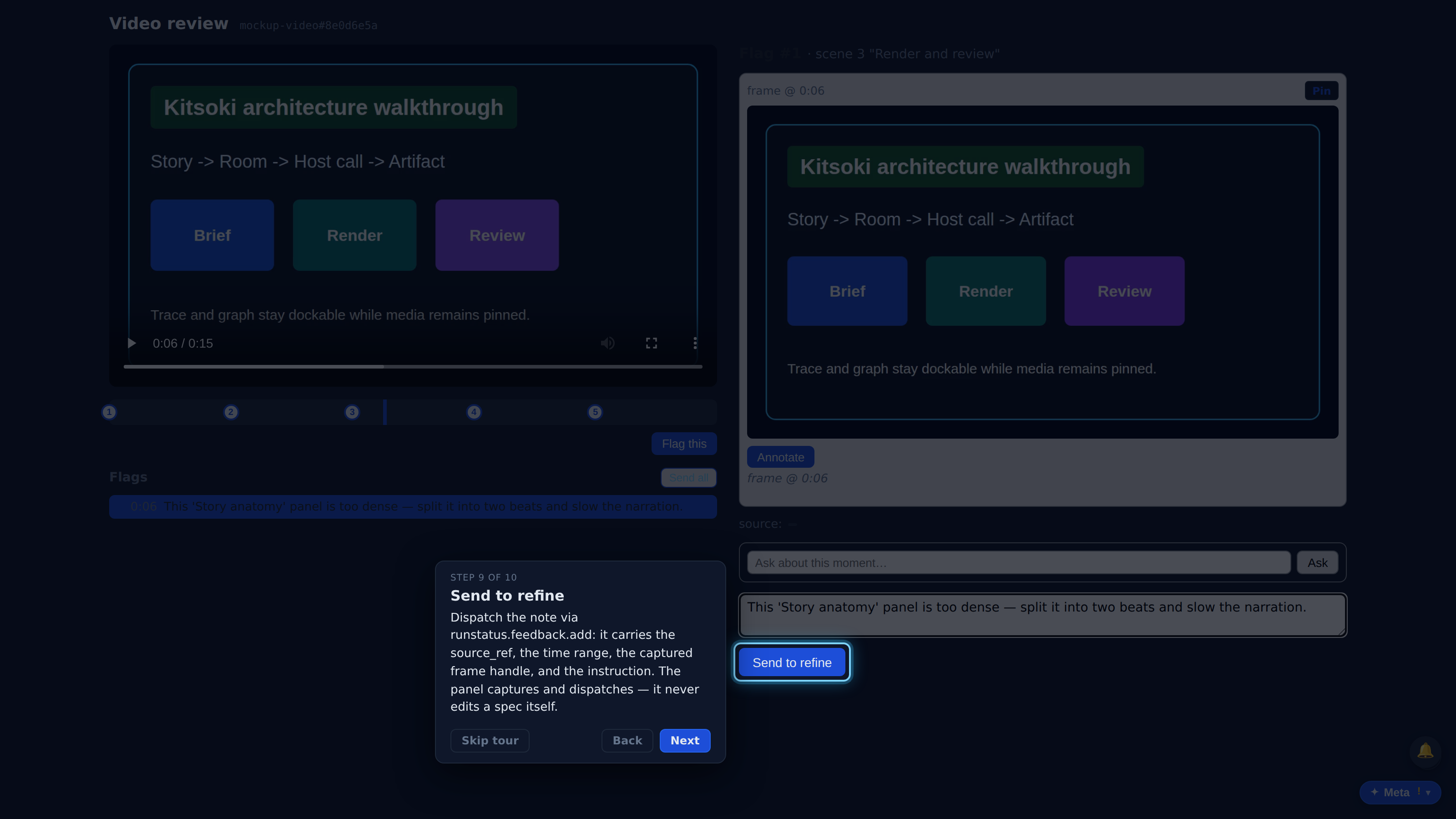 Send to refine — screenshot