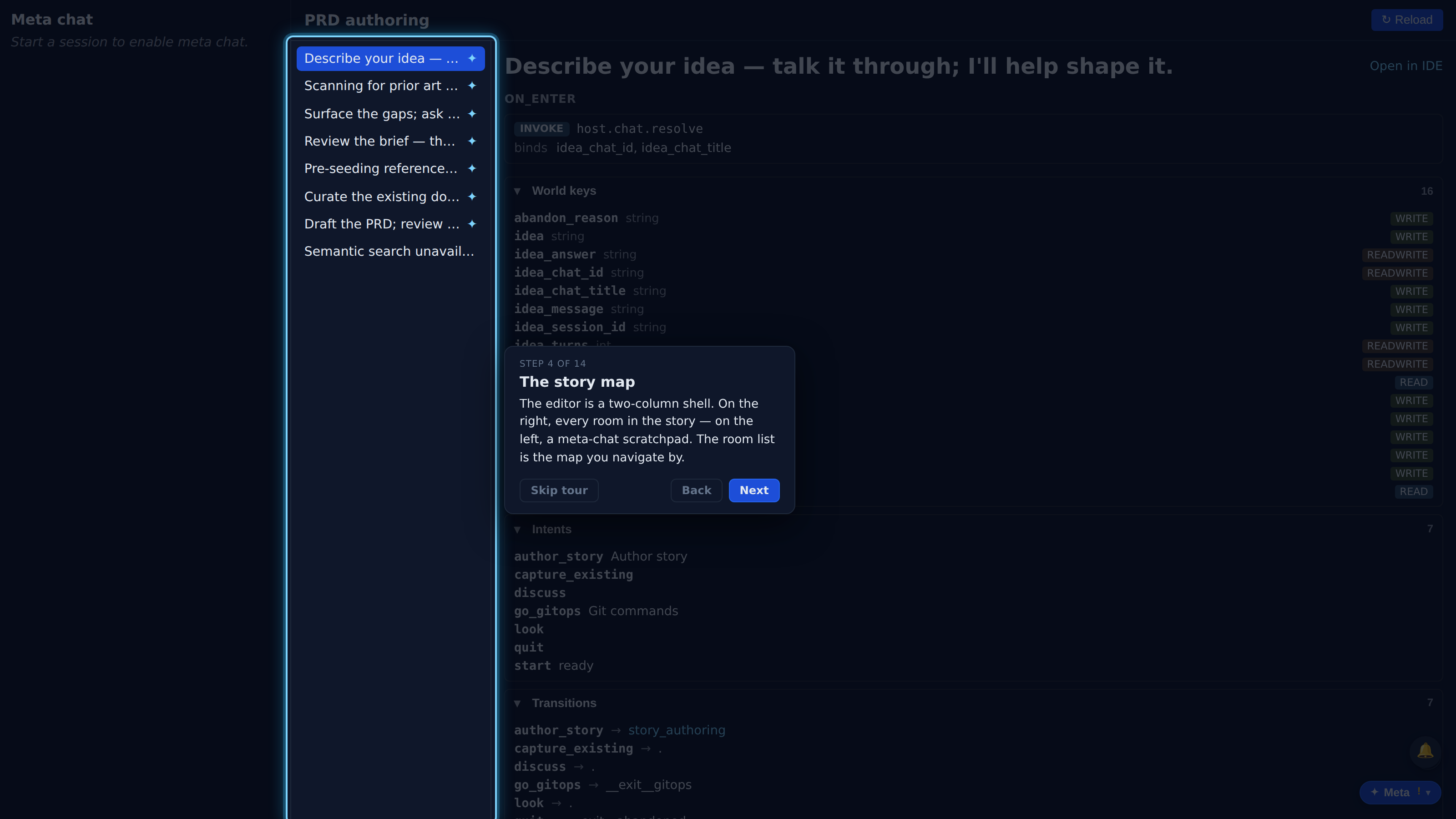 The story map — screenshot