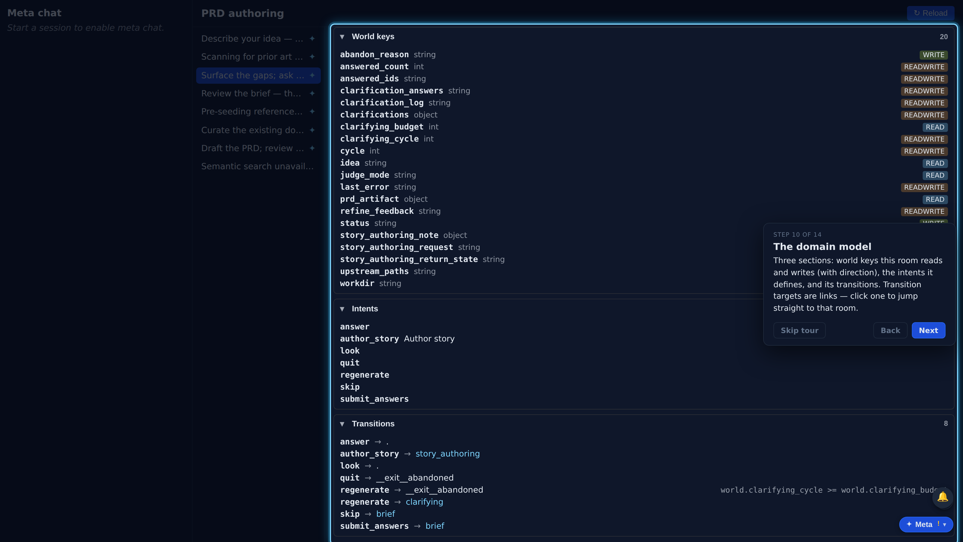 The domain model — screenshot