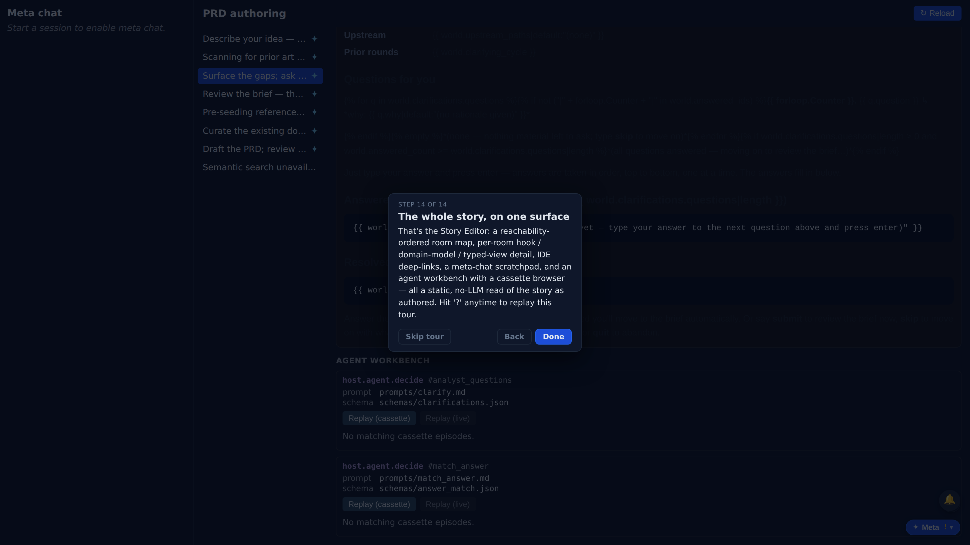 The whole story, on one surface — screenshot