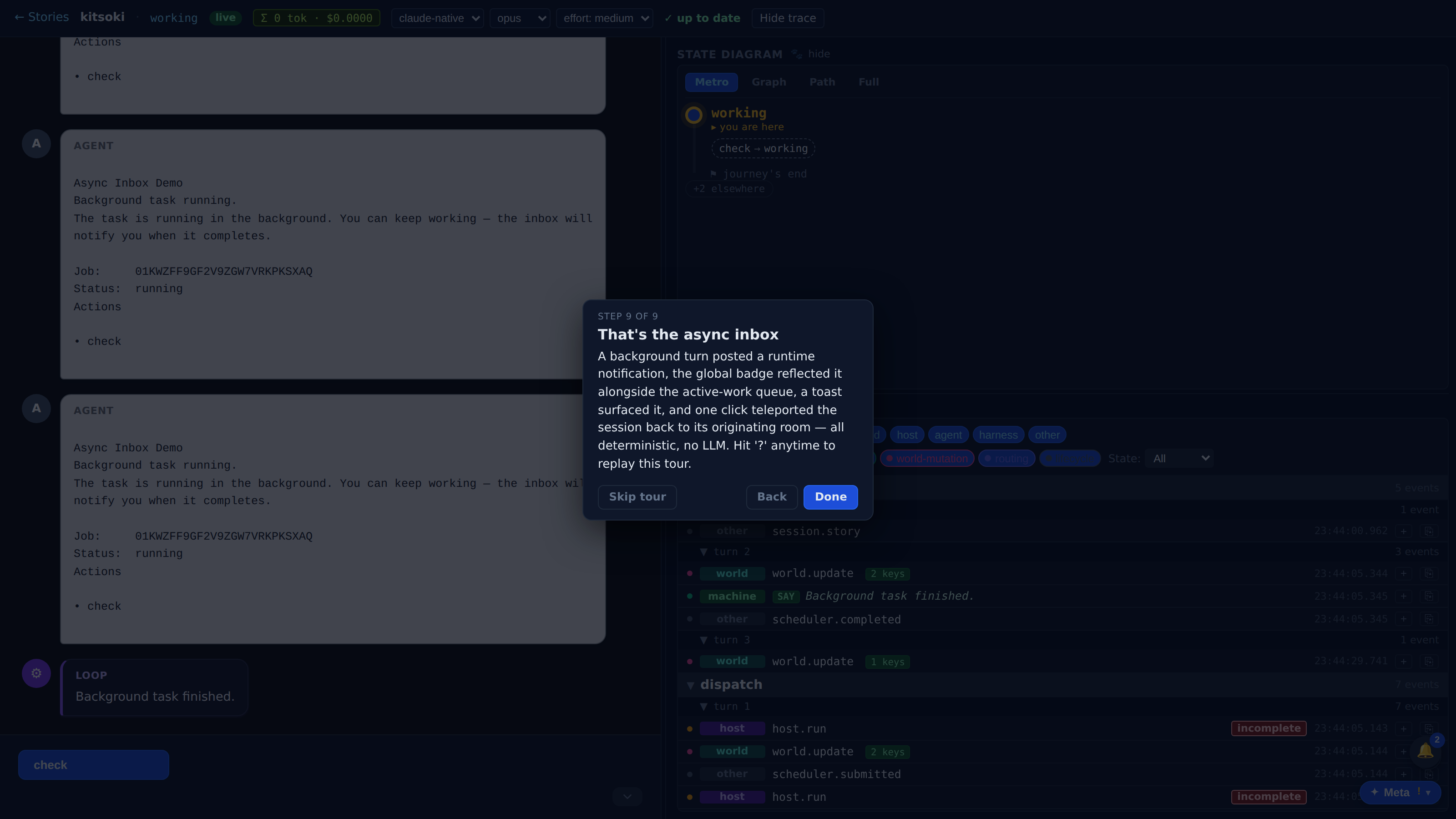 That's the async inbox — screenshot